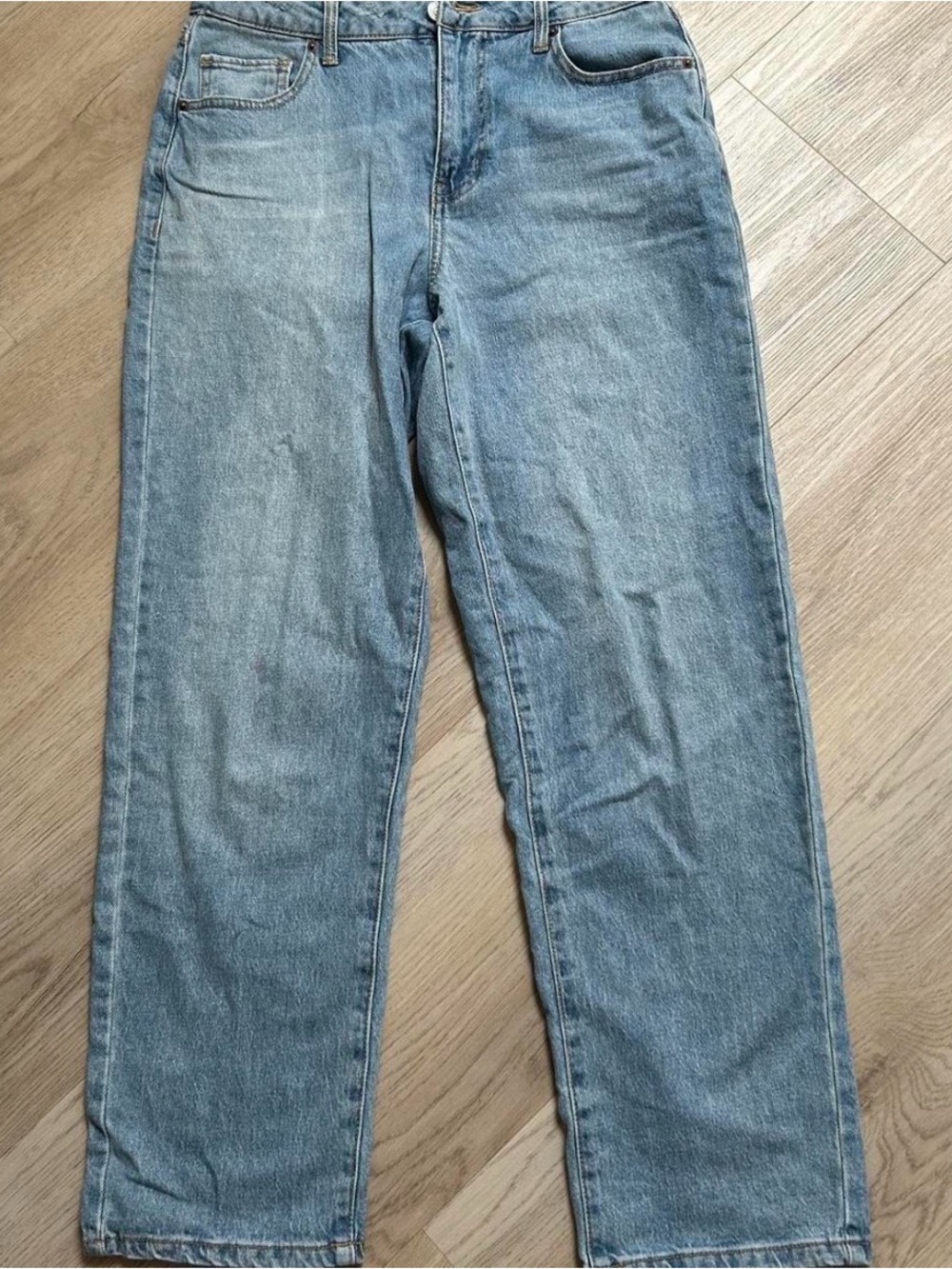 Tilly's Light Blue High-Rise Straight Jeans